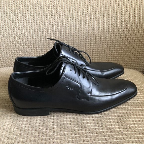 Gucci Men's Black Leather Cork  Dress Oxfords. - Picture 1 of 13